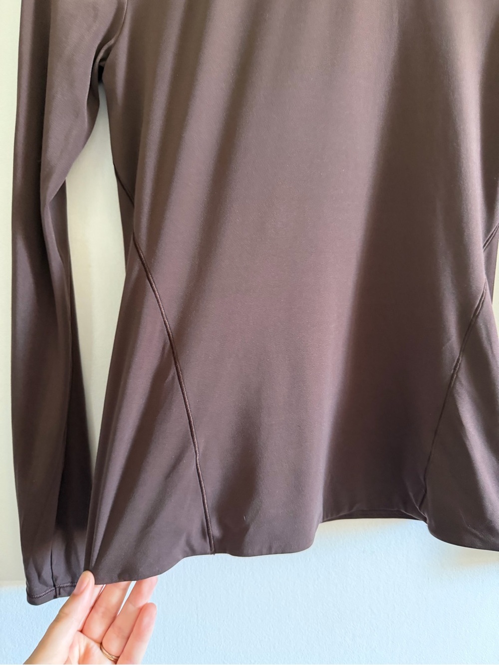 Lululemon Athletica Espresso Brown Wundermost Ultra Soft Nulu Long Sleeve Shirt - Picture 11 of 14